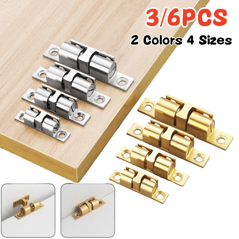 Furniture Hardware Fitting - 3/6pcs Cabinet Closet Door Ball Catch,Brass