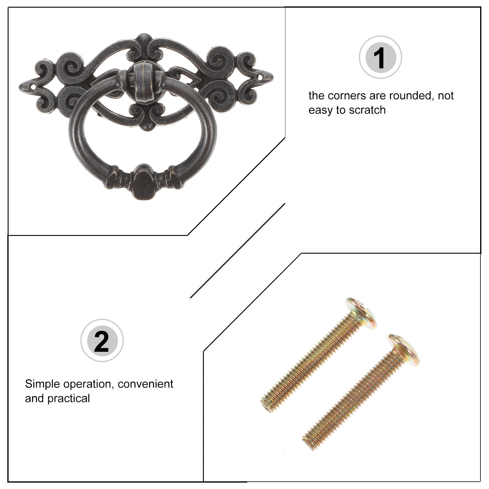 6Pcs Wardrobe Door Pulls Retro - Furniture Hardware Drop Pulls recension och pris
