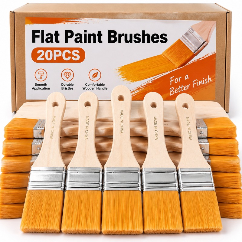 Wooden Handle Flat Paint Brush - Furniture Hardware Manufacturer recension och pris
