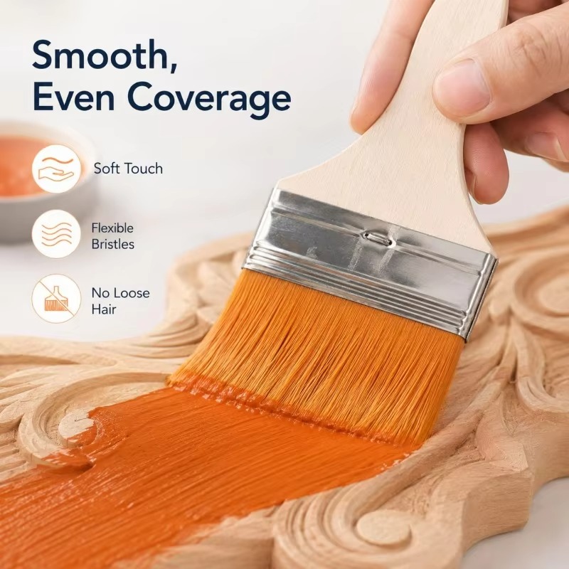 Wooden Handle Flat Paint Brush - Furniture Hardware Manufacturer recension och pris